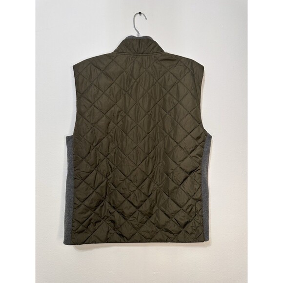 Banana Republic Women’s Quilted Puffer Vest Medium Green Full Zip Pockets Hike - Picture 3 of 6